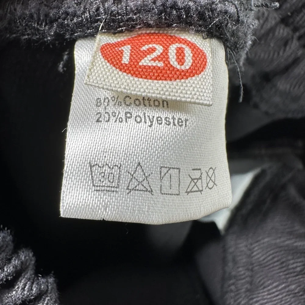 Kids Black Twill Cargo dance hip hop Jogger Pants Size 120 Elastic Waist Utility